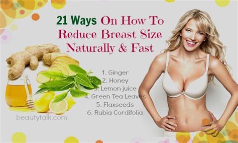 Bear in mind that these remedies do not specifically target the fatty tissue of the breast. 21 Tips How To Reduce Breast Size Without Going Under Knife