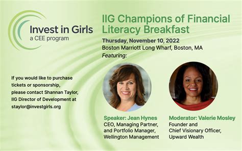 Invest In Girls Champions Of Financial Literacy Breakfast Council For