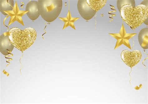 Congrats Congratulations Vector Banner With Golden Balloons Confetti