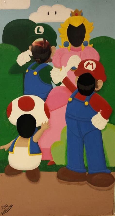 Mario Themed Face Cut Out Board By Linksliltri4ce On