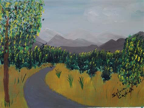 Mountain Road 11x14 Acrylic On Canvas 15000 Shipping Painting