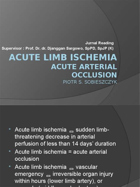Acute Arterial Occlusion Ischemia Thrombosis