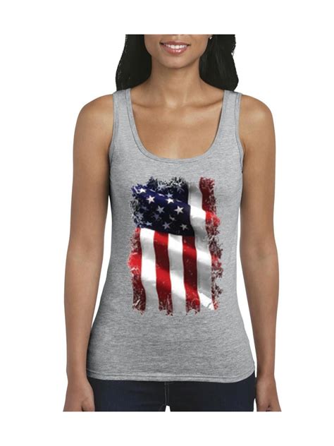 Iwpf Womens Patriotic American Flag Tank Top