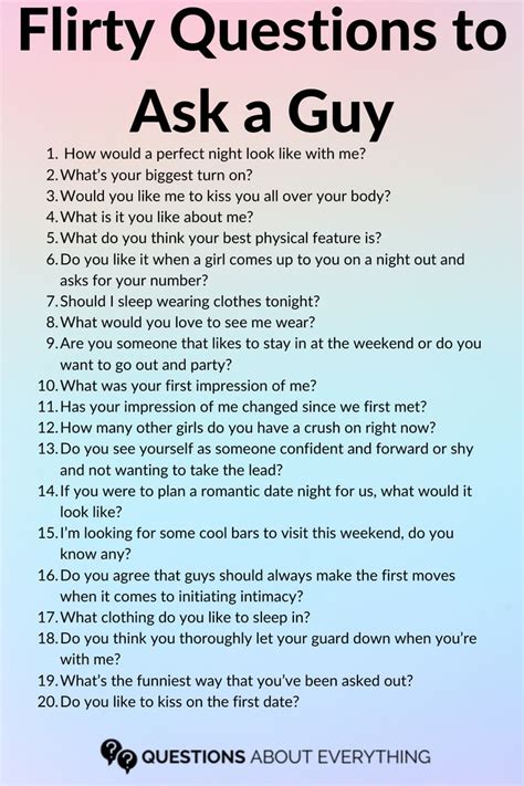 140 Flirty Questions To Ask A Guy Flirty Questions Questions To Get To Know Someone Fun