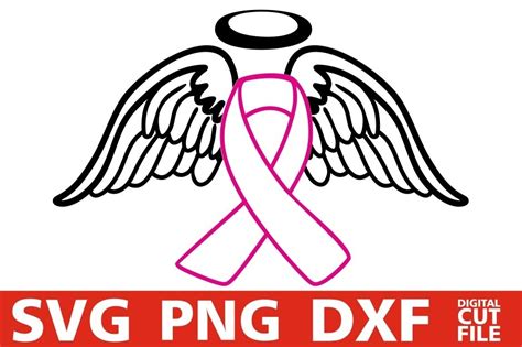 Angel Wings Svg Breast Cancerpink Ribbon Svg Cancer 376944 Cut