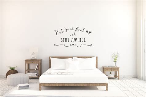 Vinyl Wall Decal Put Your Feet Up And Stay Awhile Vinyl Etsy