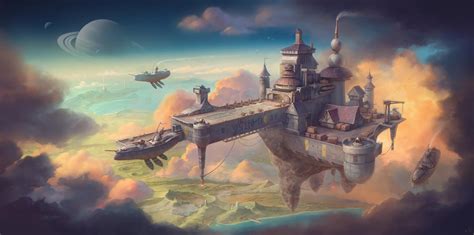 Flying Castle By Artist Oleksii Shuhurov Rimaginarycastles