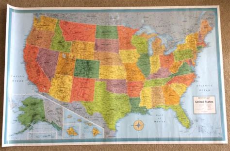 Rand Mcnally United States Laminated Wall Map M Series 50x32 Rolled