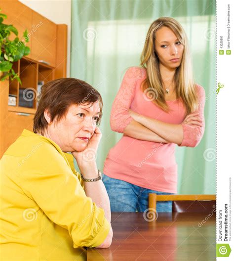 mother and adult daughter after quarrel stock image image of nurture rebellious 43029991