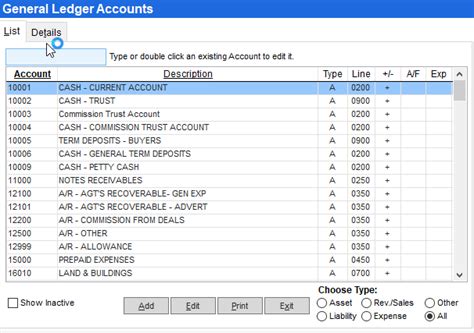 Add A General Ledger Account Back Office