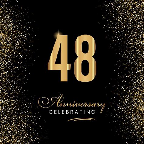 48 Year Anniversary Celebration Template Design 48 Years Golden