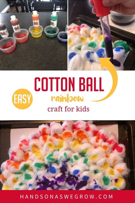 Cotton Ball Rainbow Super Simple Art For Kids In 2021 Cotton Ball