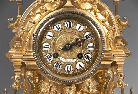 19th C Constantin Louis Detouche Bronze Ormolu French Mantle Clock