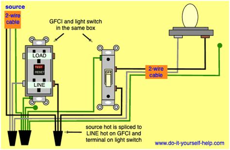 Wiring an outlet to the combo switch & outlet. Wiring Diagrams for GFCI Outlets - Do-it-yourself-help.com