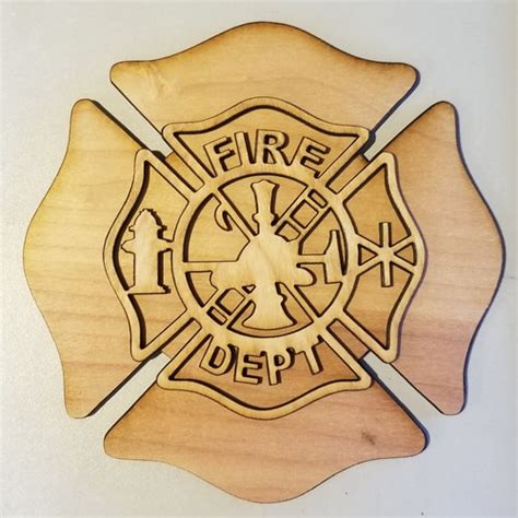 Fireman Maltese Cross Wood Cut Out Unfinished Firefighter Etsy