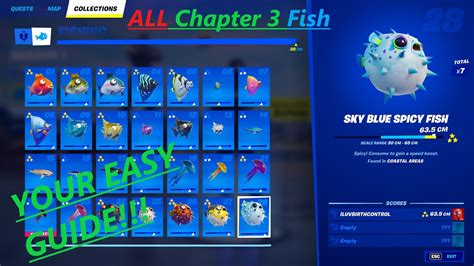 All 28 Fish Locations How To Catch Every Fish In Fortnite Chapter 3