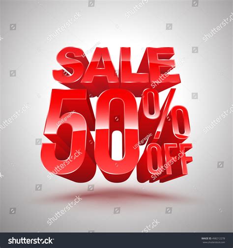Sale 50 Percent Off Red 3d Stock Vector 498212278 - Shutterstock