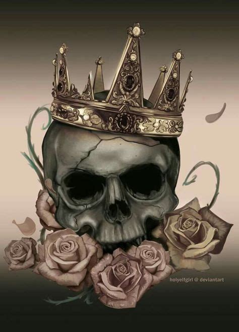 Roses And Crown Skull Sociedade Secreta Arte Com Caveiras E