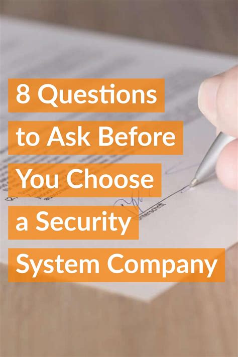 8 Questions To Ask Before You Choose A Security System Company