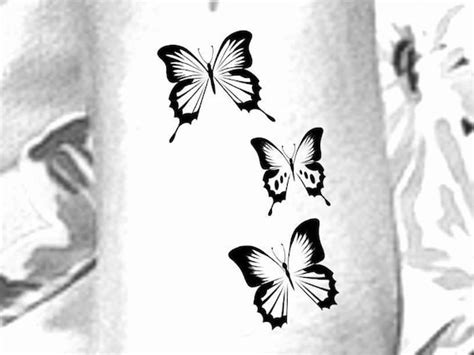 3 Butterflies Temporary Tattoo Etsy