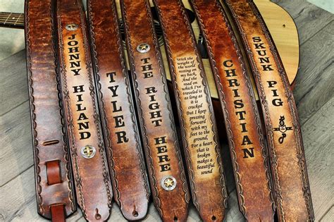 Personalized Leather Guitar Straps By Millers Leather Shop