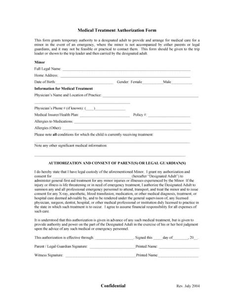 Free Printable Medical Consent Form For Adults Printable Forms Free