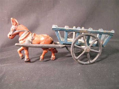 426 Vintage Metal Donkey Pulling Cart