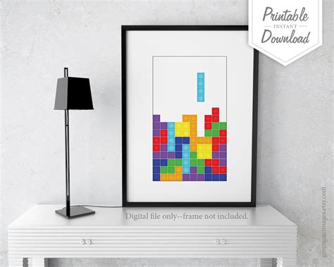 Tetris Wall Art Tetris Imprimible Arte De Pared De Sala De Etsy