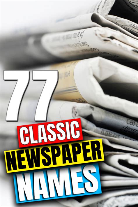 77 Classic Newspaper Names And Ideas Including Alliteration