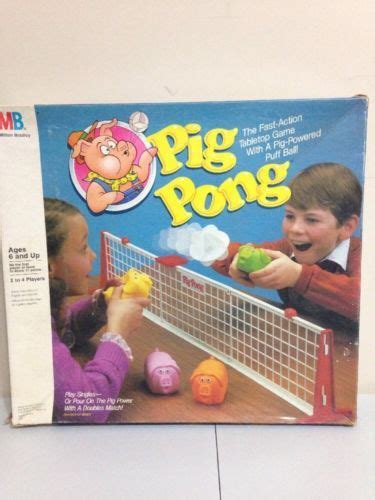 Vintage 1986 Tabletop Pig Pong Game 99 Complete Milton Bradley Skill