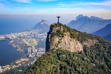 Panoramic View Corcovado Christ The Redeemer Rio De Janeiro