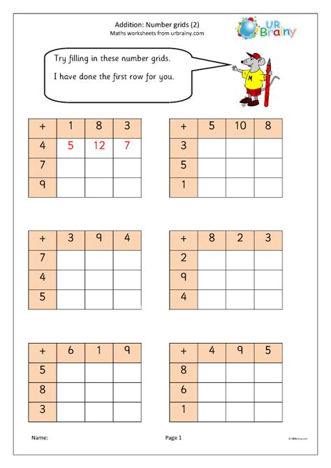 Addition Number Grids 2 Addition Year 1 Aged 5 6 By