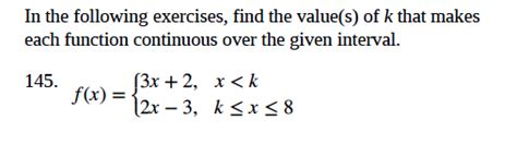 solved in the following exercise find the value s of k