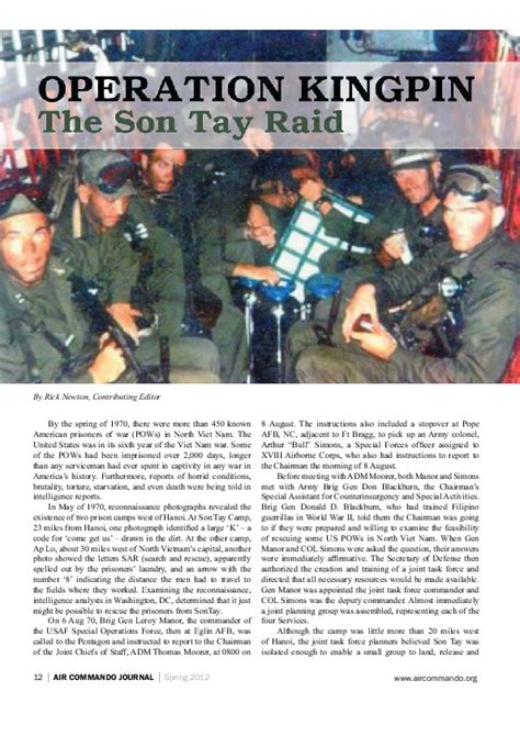 Pdf Operation Kingpin The Son Tay Raid Richard Newton