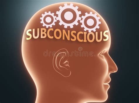 Subconscious Mind Concept With Brain Under Water Stock Illustration