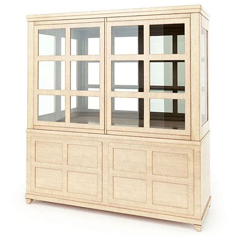 Full set of kitchen cabinets. Wooden Cabinet With Glass Windows 3D model | CGTrader