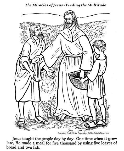 Printable Miracles Of Jesus Coloring Pages Kidsworksheetfun