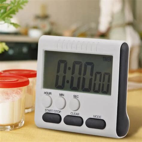 Digital Kitchen Timer Magnetic Backing Stand Countdown Alarm Lcd Big