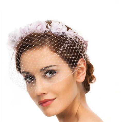 This Stunning Designer Bridal Headpiece With Silk Roses In Soft Purple