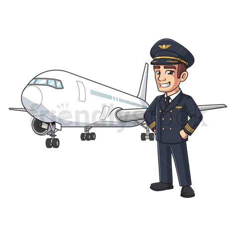 Airline Pilot Passenger Plane Cartoon Clipart Vector Friendlystock
