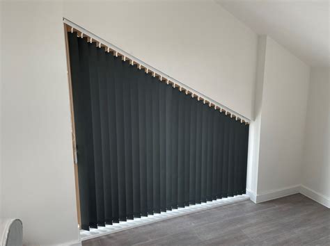 Charcoal Grey Vertical Blind Fitted In Bromley Blindsfitted