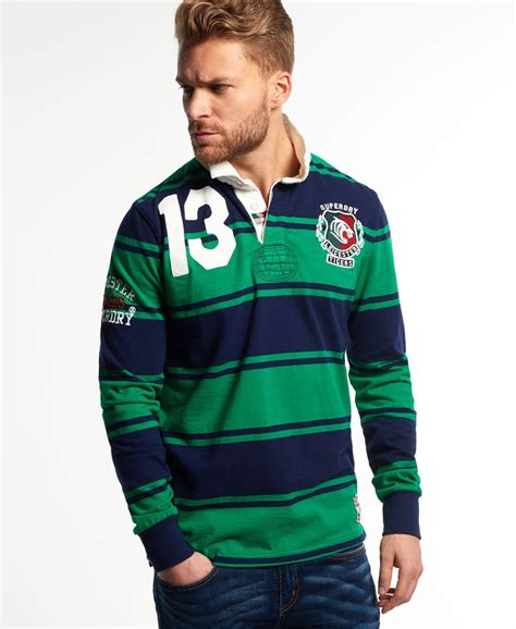 Mens Leicester Rugby Shirt In Crumbie Stripe Superdry Uk