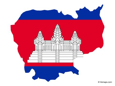 Flag Map of Cambodia | Free Vector Maps | Cambodia flag ...
