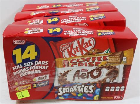 4 boxes of assorted nestle full size chocolate bar