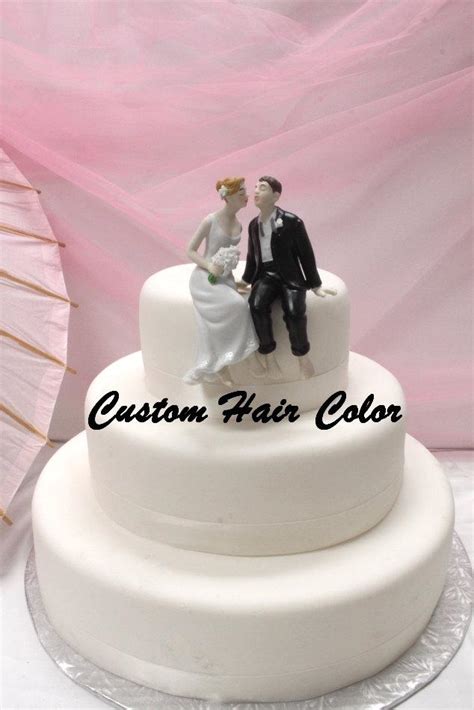 Personalized Wedding Cake Topper Wedding Couple Whimsical Sitting