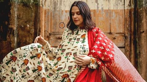 pregnant neha dhupia twirls into our hearts in ₹30k rajasthani print
