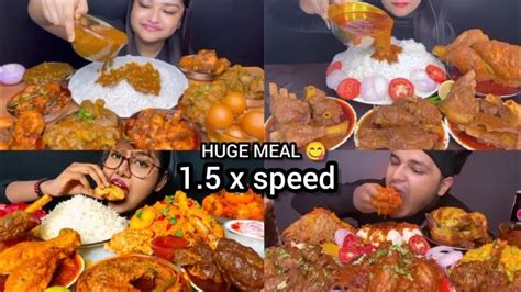 Hungry Indian Mukbangers Huge Meals🤤 Speed Eating Huge Bites