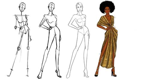 Fashion Illustration How To Draw A Croquis For Fashion Design Part 1