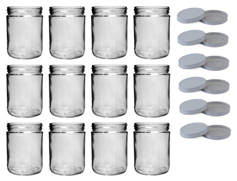 Nms 16 Ounce Glass Wide Mouth Straight Sided Canning Jars Case Of 12