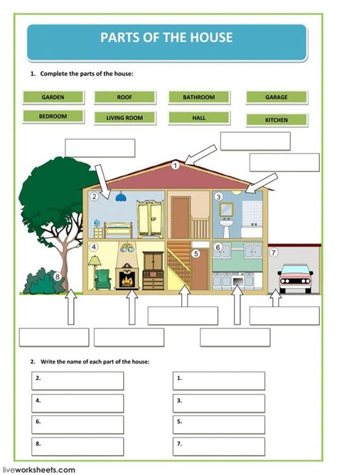 Parts Of The House Live Worksheet